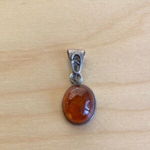 Baltic Amber 925 Silver Stamped Pendant